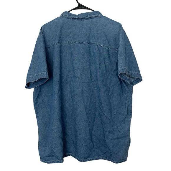 Vintage Just My Size Denim Button Down Shirt Size 18W/20W Embroidery Grandmacore - Picture 2 of 10